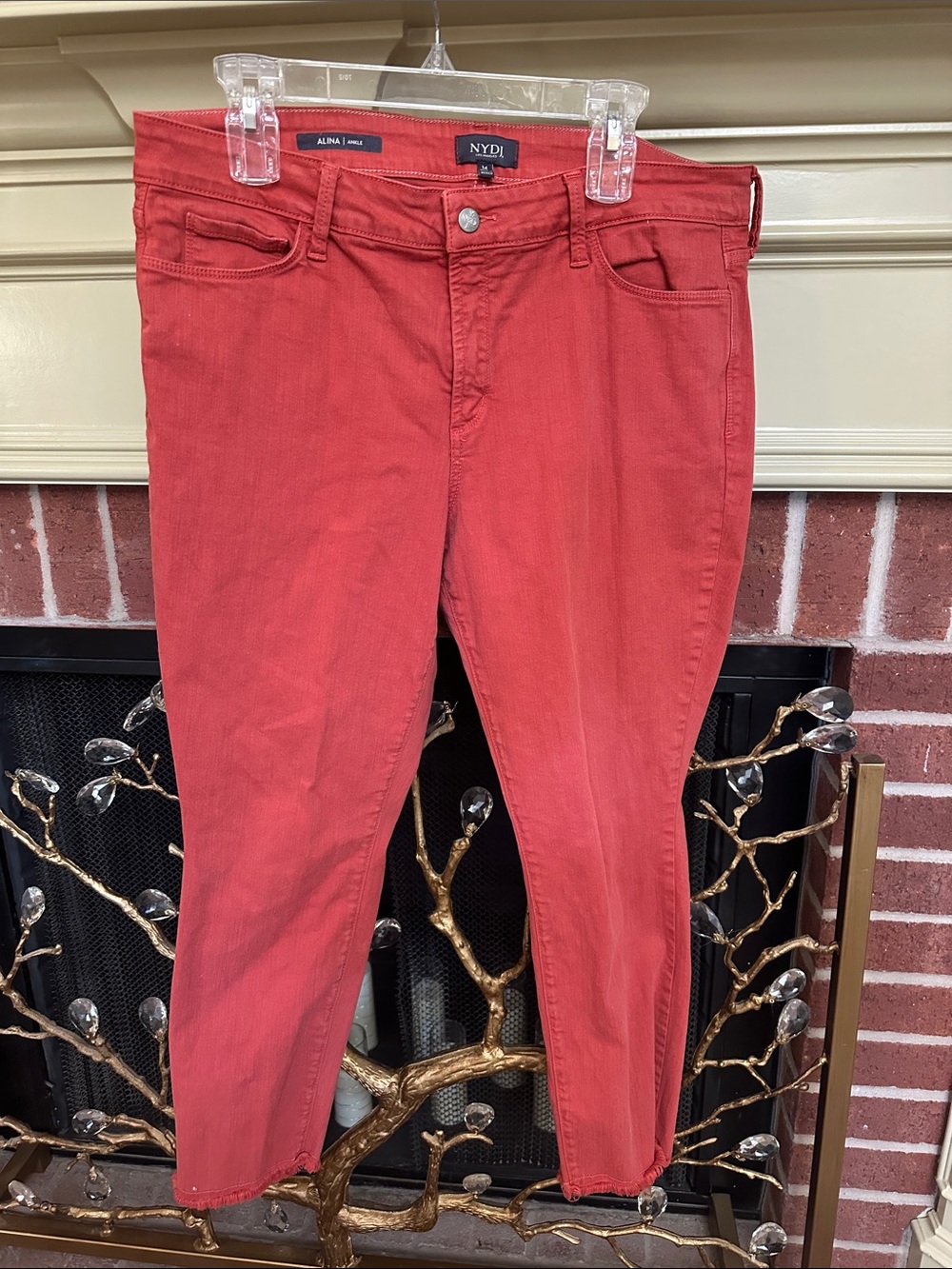 NYDJ Coral-Red Skinny Jeans